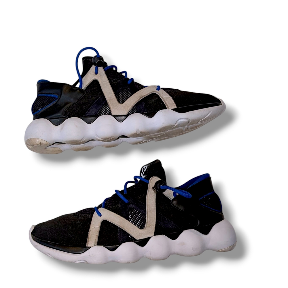 Y-3 Yohi Yamamoto Kyujo Low Black And Blue Lightweight Running Sneaker Sz 10.5us